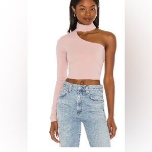 NEW Cotton Citizen Light Pink Asymmetrical Crop Top